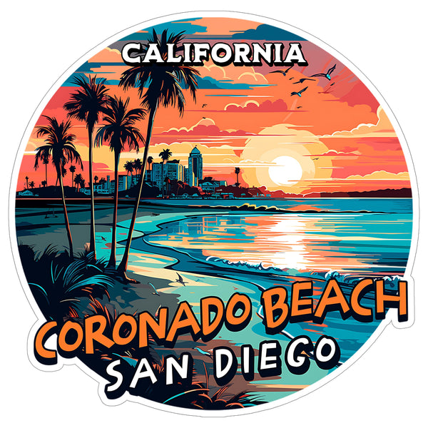 Coronado Beach San Diego California Sticker 4 Inch — Waterproof Vinyl Decal Ocean Coastal