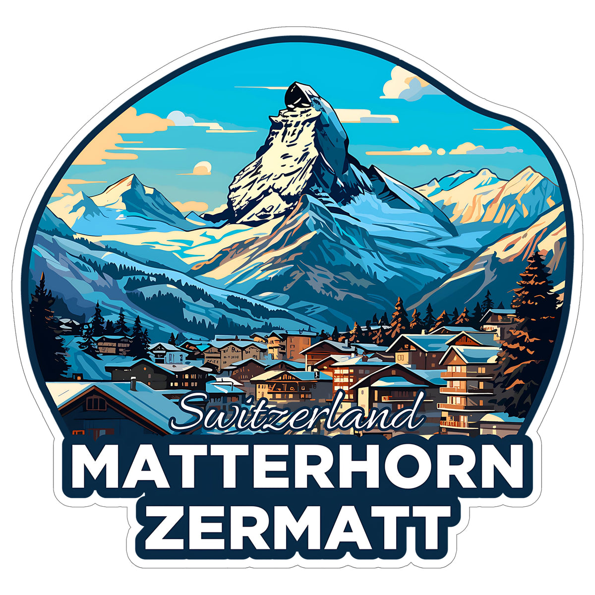 Matterhorn Zermatt Switzerland Sticker 4 Inch — Waterproof Vinyl Decal City Travel Souvenir