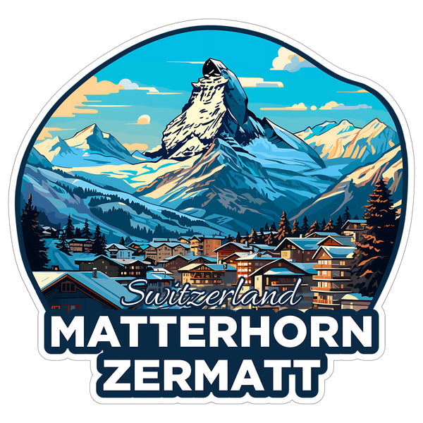 Matterhorn Zermatt Switzerland Sticker 4 Inch City Travel Souvenir - Waterproof Vinyl Decal for Laptop Water Bottle Car Tumbler - Durable Aesthetic Long-Lasting Stickers for Adults ID44990
