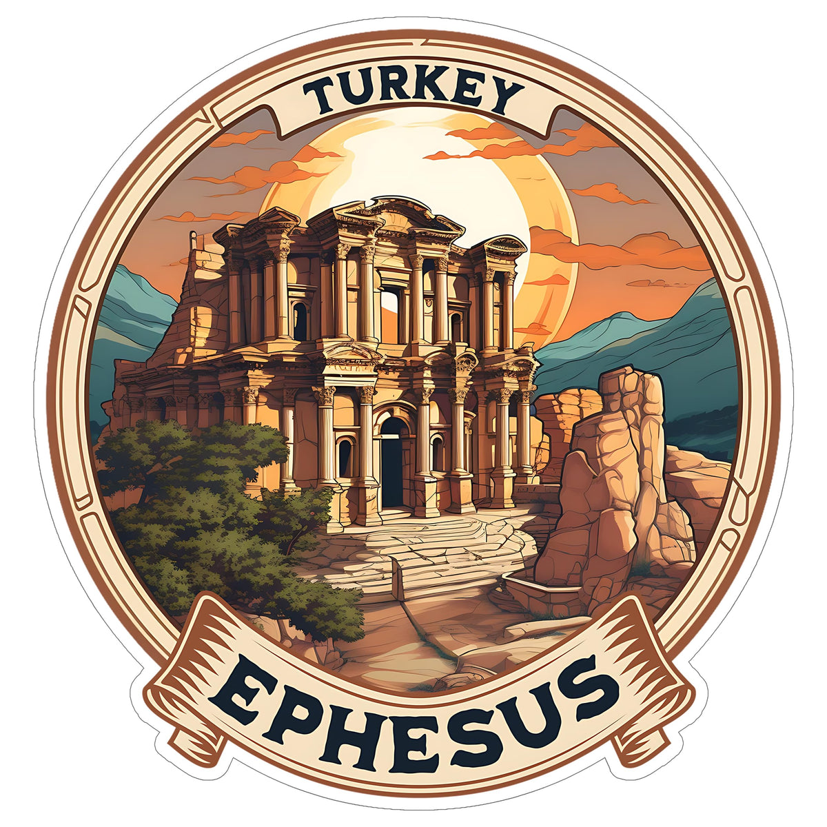 Ephesus Turkey Sticker 4 Inch — Waterproof Vinyl Decal City Travel Souvenir