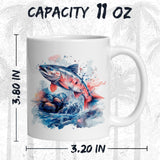 Salmon Coffee Mug 11oz — Ceramic Salmon Fishing Gift Mug 2