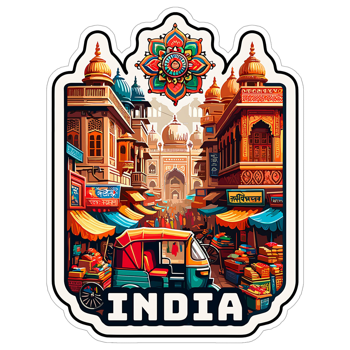 India Sticker 4 Inch — Waterproof Vinyl Decal Travel Souvenir