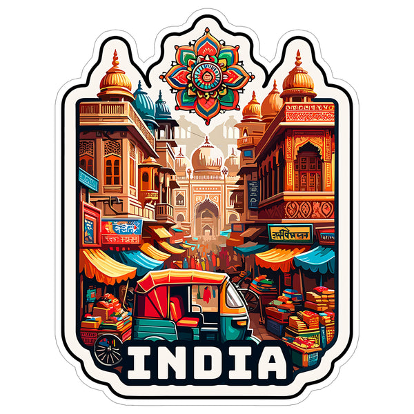 India Sticker 4 Inch — Waterproof Vinyl Decal Travel Souvenir