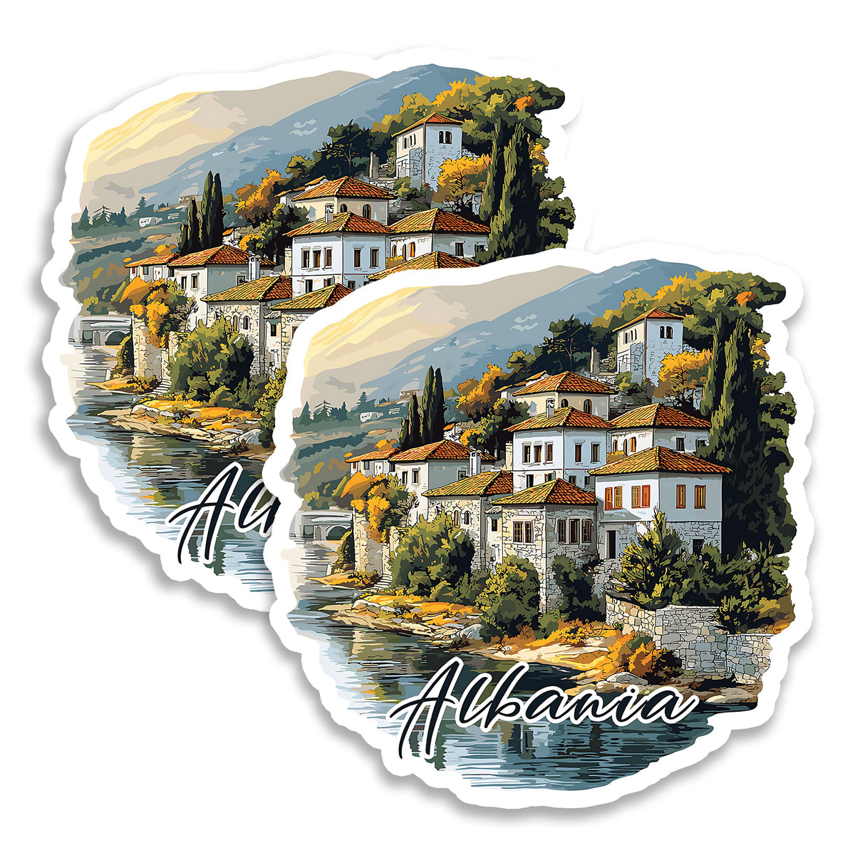 Albania Magnet 4 Inch 2-Pack Balkan Country – Strong Vinyl Decorative Travel Magnets for Fridge Locker Kitchen Office – Cute Fun Aesthetic Cool Durable & Long-Lasting Souvenir ID44999