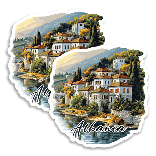 Albania Magnet 4 Inch 2-Pack Balkan Country – Strong Vinyl Decorative Travel Magnets for Fridge Locker Kitchen Office – Cute Fun Aesthetic Cool Durable & Long-Lasting Souvenir ID44999