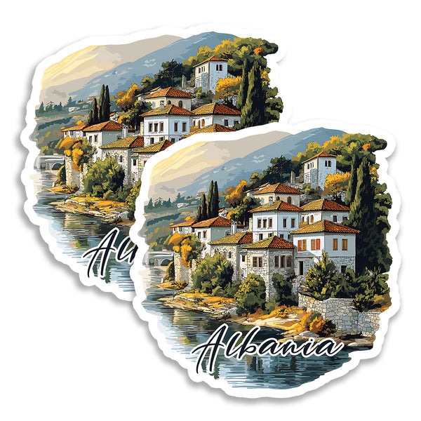 Albania Magnet 4 Inch 2-Pack Balkan Country – Strong Vinyl Decorative Travel Magnets for Fridge Locker Kitchen Office – Cute Fun Aesthetic Cool Durable & Long-Lasting Souvenir ID44999