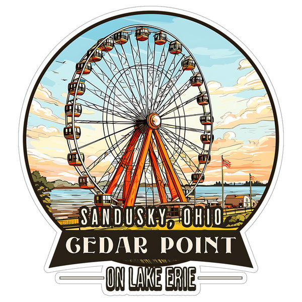 Cedar Point On Lake Erie Sandusky Ohio Sticker 4 Inch Waterfront Wilderness - Waterproof Vinyl Decal for Laptop Water Bottle Car Tumbler - Durable Aesthetic Long-Lasting Stickers for Adults ID44990