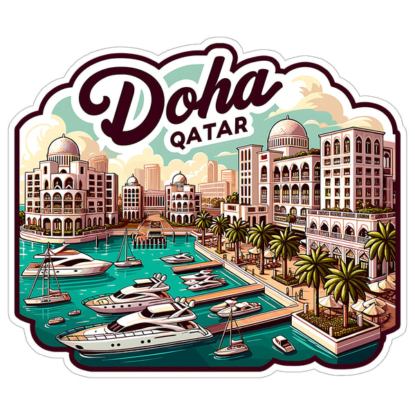 Doha Qatar Sticker 4 Inch — Waterproof Vinyl Decal City Travel Souvenir