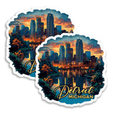 Detroit Michigan Magnet 2-Pack — 4