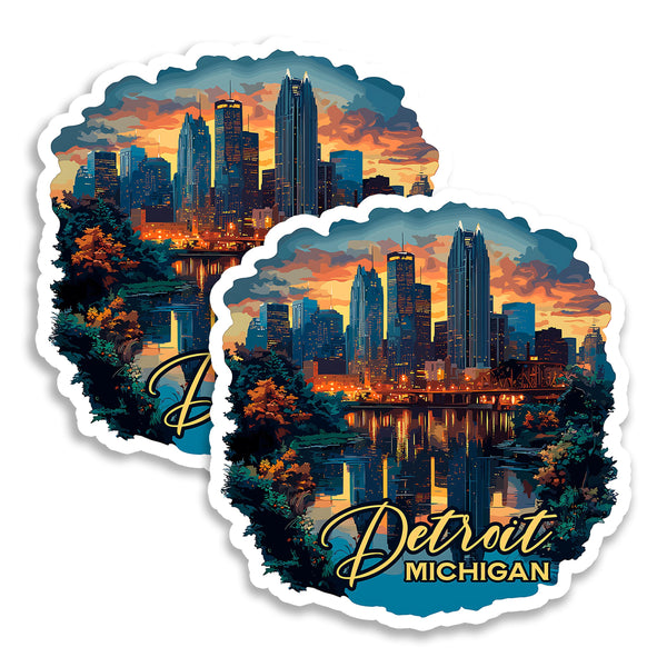 Detroit Michigan Magnet 2-Pack — 4