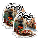 Naples Italy Magnet 4 Inch 2-Pack Pizza Birthplace – Strong Vinyl Decorative Travel Magnets for Fridge Locker Kitchen Office – Cute Fun Aesthetic Cool Durable & Long-Lasting Souvenir ID44999 1