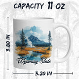 Wyoming State Mug 11oz — White Ceramic Equality State WY Coffee Mug 2
