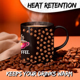 Peace Love Coffee Mug 11oz — Black Ceramic Hippie Retro Coffee Mug 3