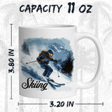 Skiing Coffee Mug 11oz — Ceramic Alpine Ski Gift Mug for Skiers 2
