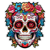 Sugar Skull Sticker 4 Inch — Waterproof Vinyl Decal Calavera Dia de Muertos 8