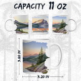 Rocky Mountain National Park Mug 11oz — White Ceramic Alpine Peak Mug 2