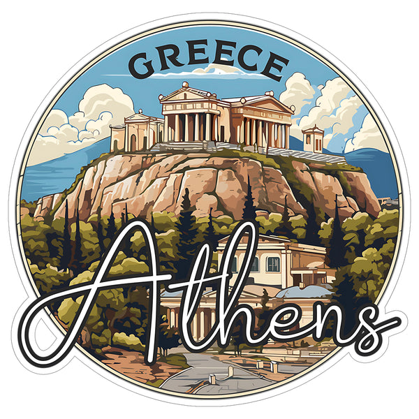 Athens Greece Sticker 4 Inch — Waterproof Vinyl Decal City Travel Souvenir