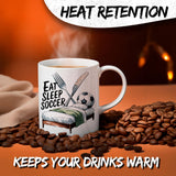 Eat Sleep Soccer Coffee Mug 11oz — Ceramic Soccer Lover Gift Mug 3