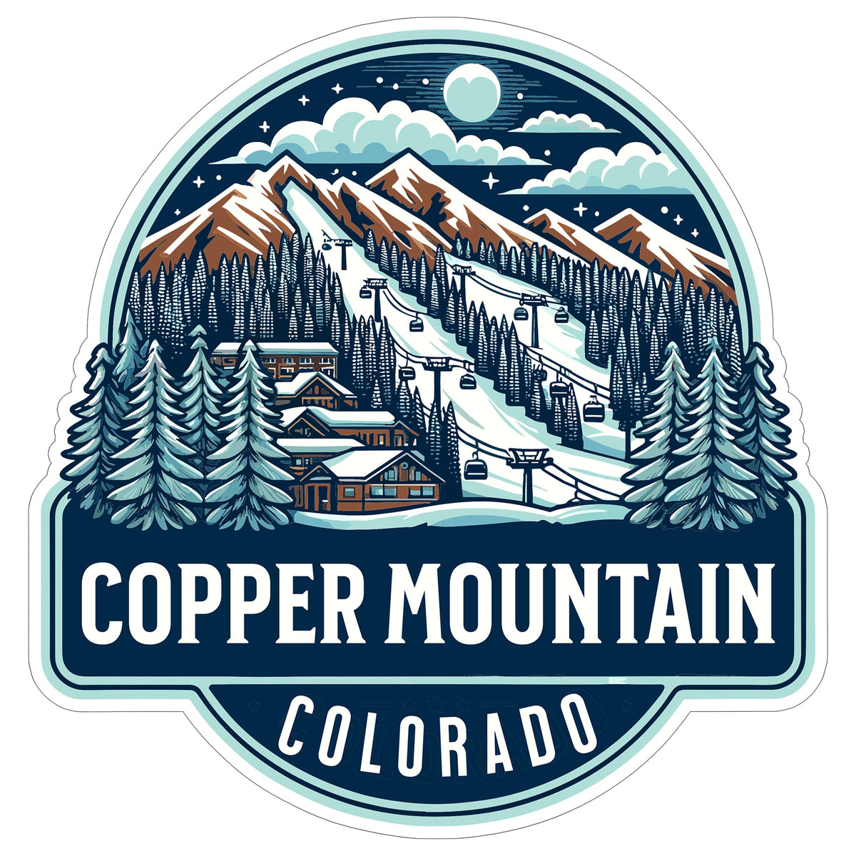 Copper Mountain Colorado Sticker 4 Inch — Waterproof Vinyl Decal Summit Peak