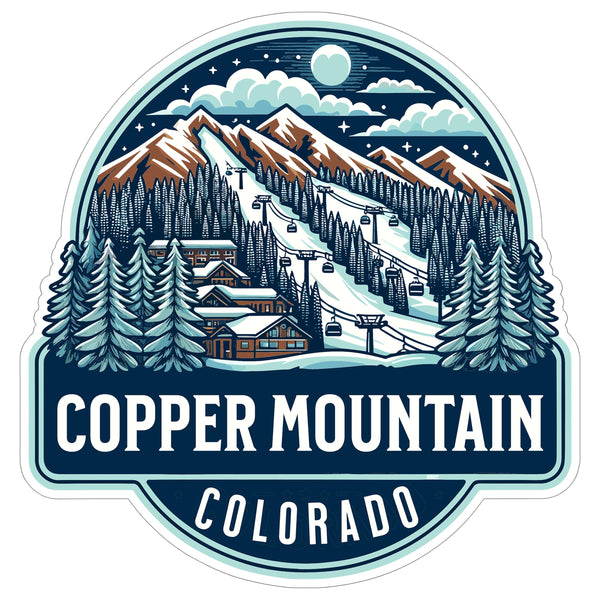 Copper Mountain Colorado Sticker 4 Inch Summit Peak Travel Souvenir - Waterproof Vinyl Decal for Laptop Water Bottle Car Tumbler - Durable Aesthetic Long-Lasting Stickers for Adults ID44990