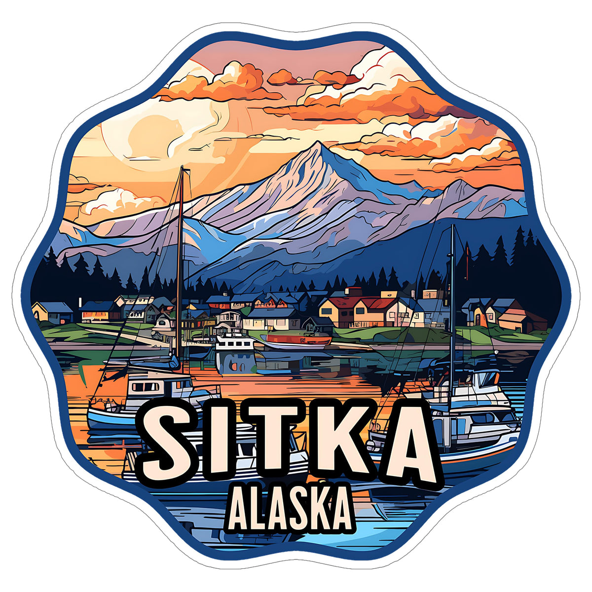Sitka Alaska Sticker 4 Inch — Waterproof Vinyl Decal City Travel Souvenir