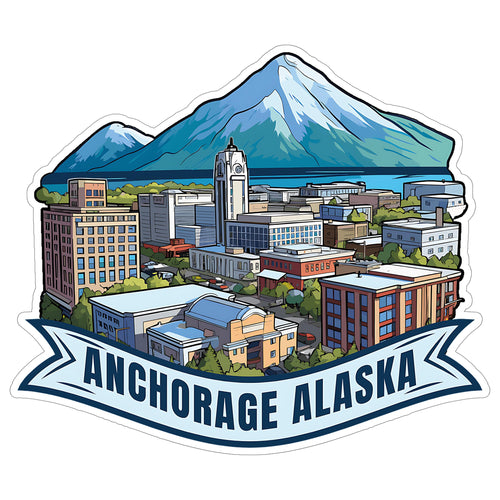 Anchorage Alaska Sticker 4 Inch Travel Souvenir City Destination - Waterproof Vinyl Decal for Laptop Water Bottle Car Tumbler - Durable Aesthetic Long-Lasting Stickers for Adults ID44990