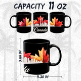 Canada Maple Leaf Canada Mug 11oz — Black Ceramic Travel Mug 2