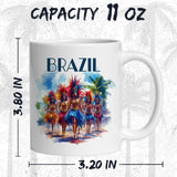 Brazil Coffee Mug 11oz — White Ceramic South America Amazon Culture Mug 2