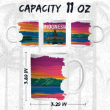 Indonesia Coffee Mug 11oz — White Ceramic Island of the Gods Mug 2