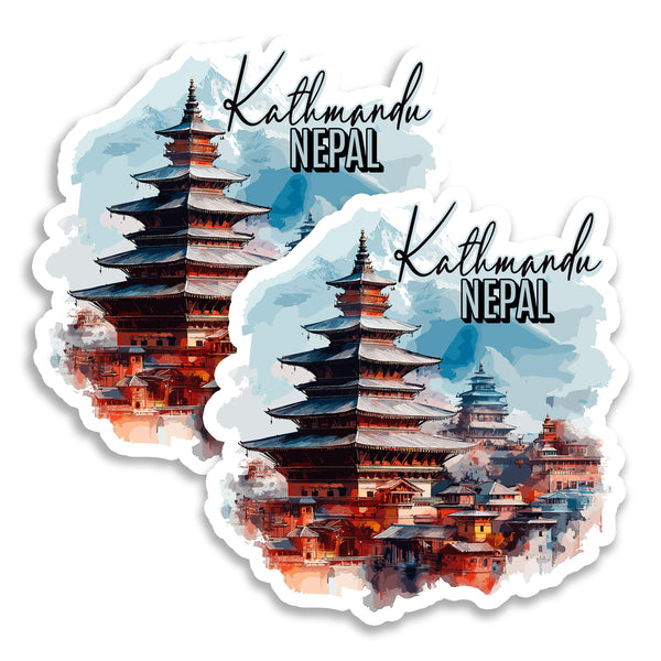 Kathmandu Nepal Magnet 4 Inch 2-Pack Himalayas Stupa – Strong Vinyl Decorative Travel Magnets for Fridge Locker Kitchen Office – Cute Fun Aesthetic Cool Durable & Long-Lasting Souvenir ID44999