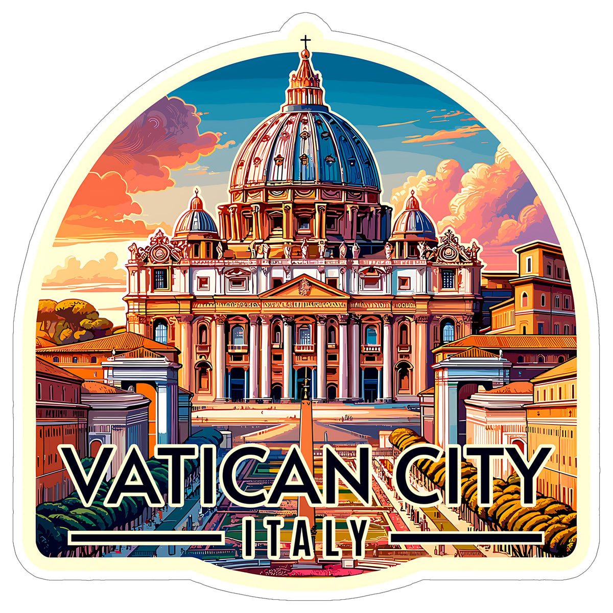Vatican City Italy Sticker 4 Inch — Waterproof Vinyl Decal City Travel Souvenir