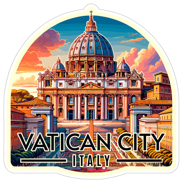 Vatican City Italy Sticker 4 Inch Travel Souvenir Destination - Waterproof Vinyl Decal for Laptop Water Bottle Car Tumbler - Durable Aesthetic Long-Lasting Stickers for Adults ID44990