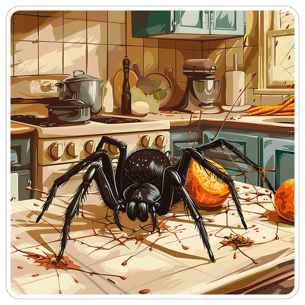 Black Widow Spider Sticker 4 Inch — Waterproof Vinyl Decal Latrodectus Venomous Spider