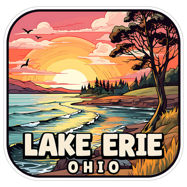 Lake Erie Ohio Sticker 4 Inch — Waterproof Vinyl Decal Waterfront Wilderness