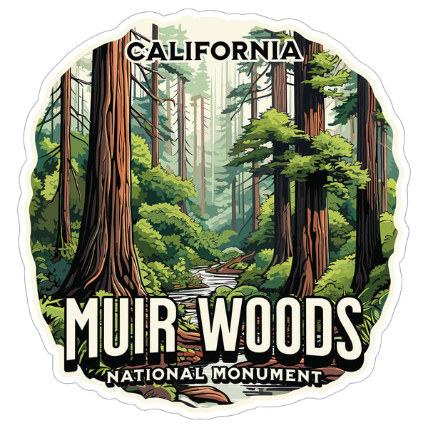 Muir Woods National Monument California Sticker 4 Inch Historic Landmark - Waterproof Vinyl Decal for Laptop Water Bottle Car Tumbler - Durable Aesthetic Long-Lasting Stickers for Adults ID44990