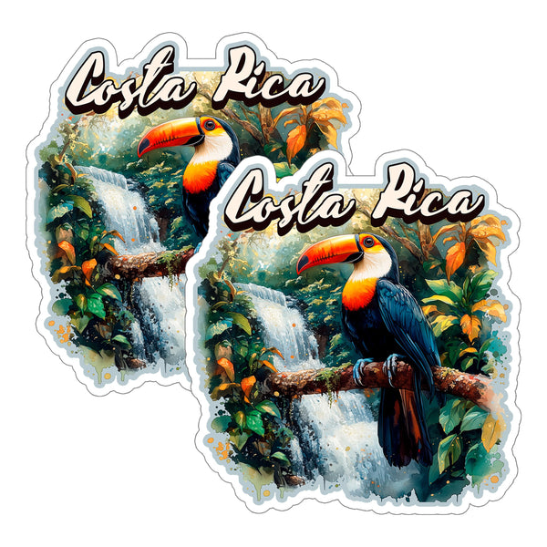 Costa Rica Sticker 4 Inch 2-Pack - Waterproof Vinyl Decal for Laptop Water Bottle Car Tumbler - Durable Aesthetic Long-Lasting Stickers for Adults ID45039