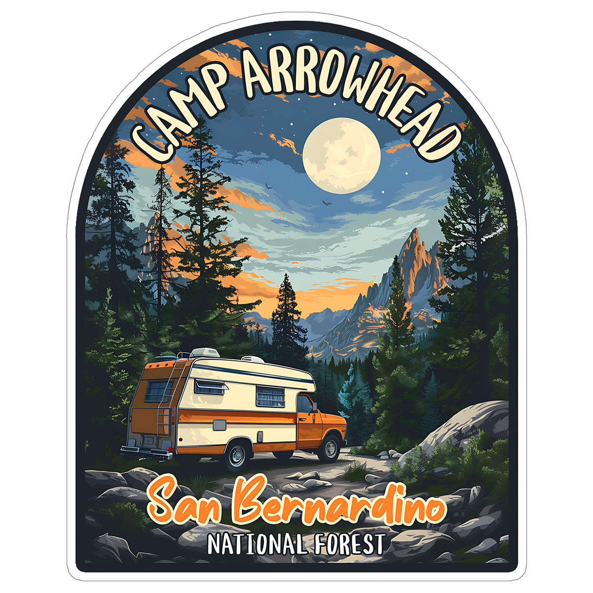 Camp Arrowhead San Bernardino National Forest Sticker 4 Inch — Waterproof Vinyl Decal Travel Souvenir