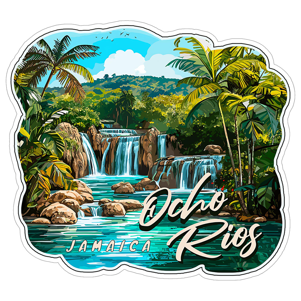 Ocho Rios Jamaica Sticker 4 Inch — Waterproof Vinyl Decal City Travel Souvenir