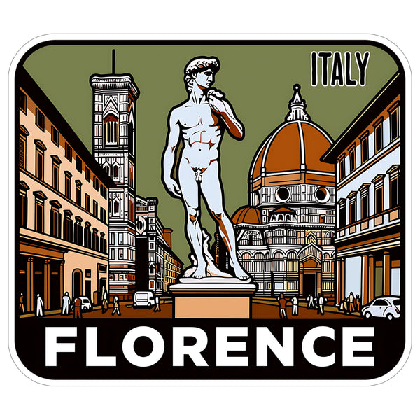 Florence Italy Sticker 4 Inch City Travel Souvenir Destination - Waterproof Vinyl Decal for Laptop Water Bottle Car Tumbler - Durable Aesthetic Long-Lasting Stickers for Adults ID44990