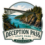 Deception Pass State Park Washington Sticker 4 Inch — Waterproof Vinyl Decal 1