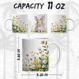 Rabbit Coffee Mug 11oz — Ceramic Cute Bunny Hare Gift Mug 2