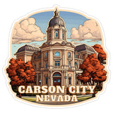 Carson City Nevada Sticker 4 Inch — Waterproof Vinyl Decal City Travel Souvenir 1
