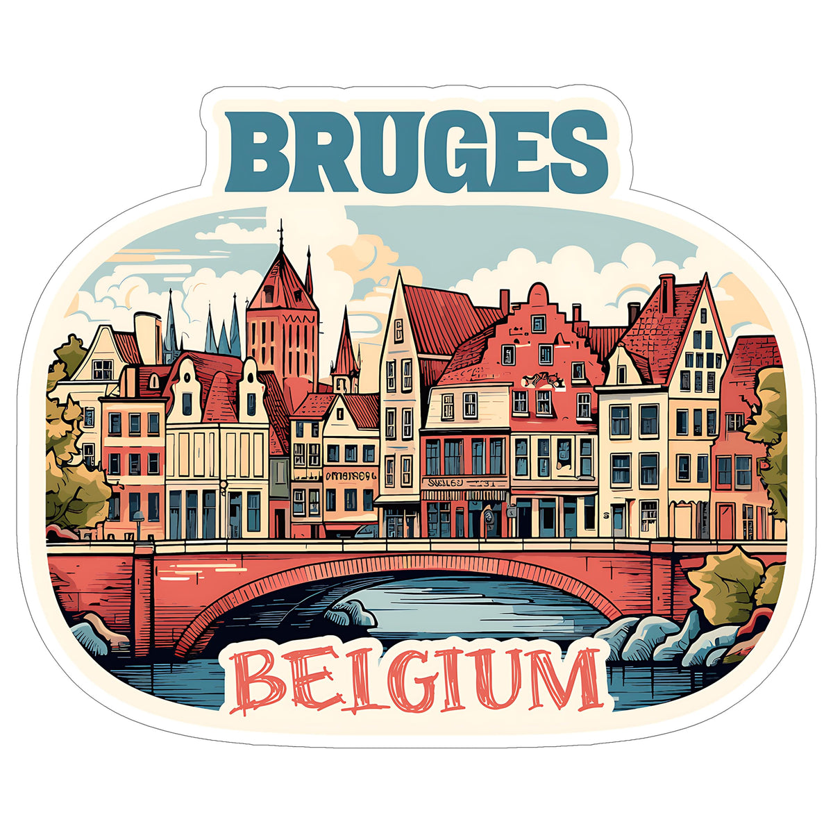 Bruges Belgium Sticker 4 Inch — Waterproof Vinyl Decal City Travel Souvenir