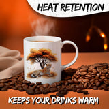 Cheetah Mug 11oz — White Ceramic Spotted Big Cat Coffee Mug 3