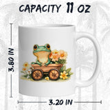 Frog Mug 11oz — White Ceramic Cute Pond Frog Coffee Mug 2