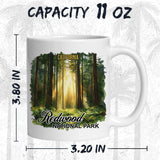 Redwood National Park Mug 11oz — White Ceramic Giant Trees Forest Mug 2