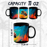 Honey Bee Mug 11oz — Black Ceramic Pollinator Insect Coffee Mug 2