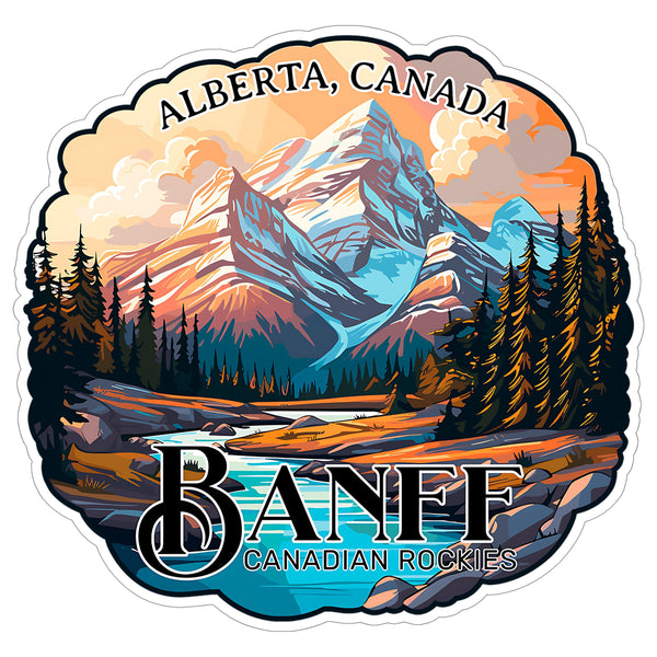 Banff Canadian Rockies Alberta Canada Sticker 4 Inch City Travel Souvenir - Waterproof Vinyl Decal for Laptop Water Bottle Car Tumbler - Durable Aesthetic Long-Lasting Stickers for Adults ID44990
