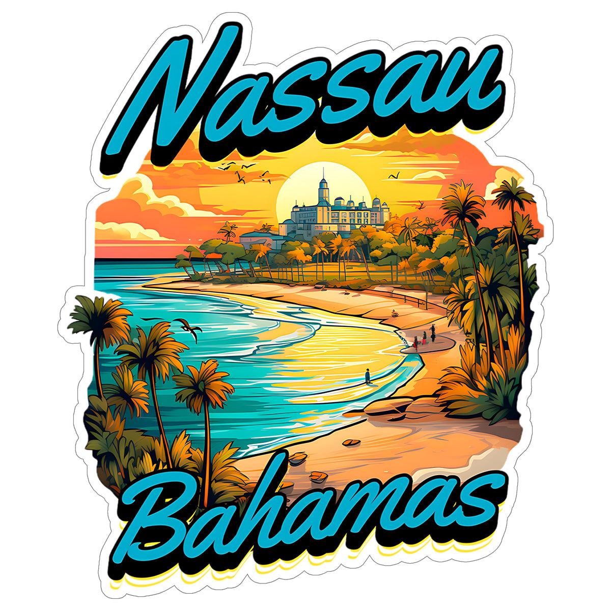 Nassau Bahamas Sticker 4 Inch — Waterproof Vinyl Decal City Travel Souvenir