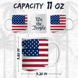We the People Coffee Mug 11oz — White Ceramic Constitution Patriotic Mug 2